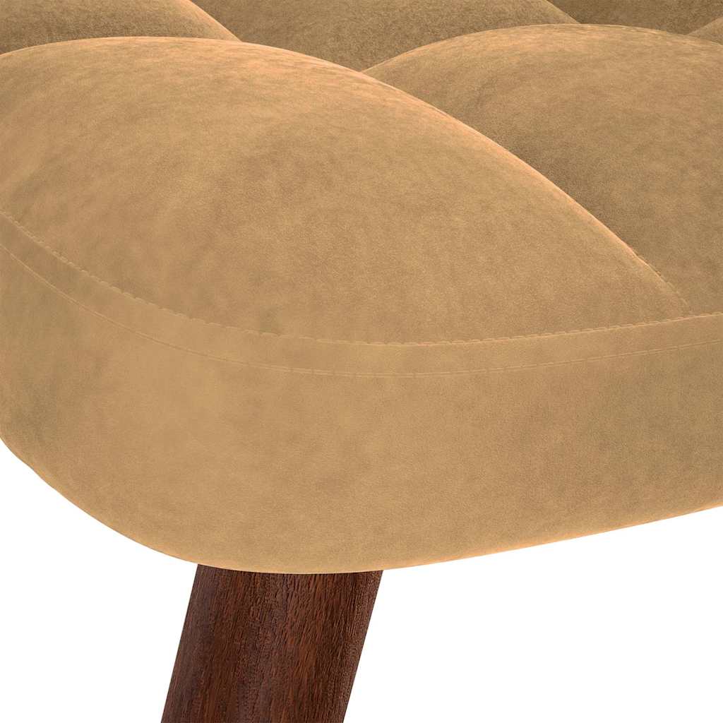 Chaise à bascule avec repose-pied marron velours - XIOS