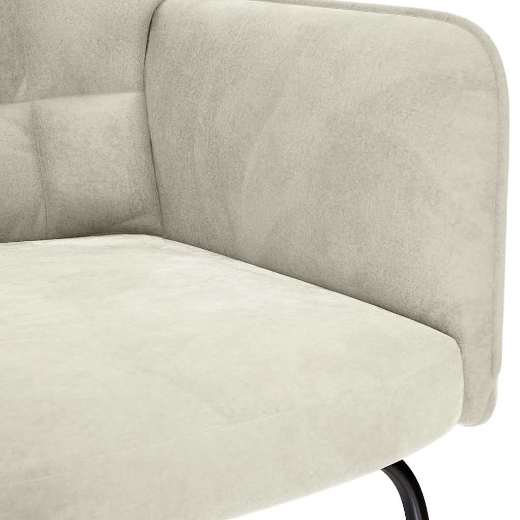 Chaise à bascule avec tabouret en velours crème - XIOS