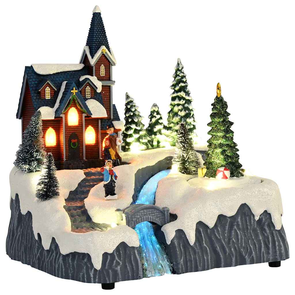 Décoration de village de Noël Multicolore 20.5 x 17 x 21 cm - XIOS