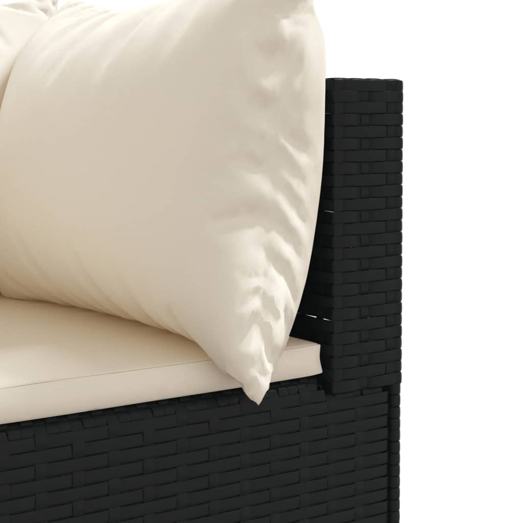 Salon de jardin 6 pcs avec coussins Noir Résine tressée - XIOS