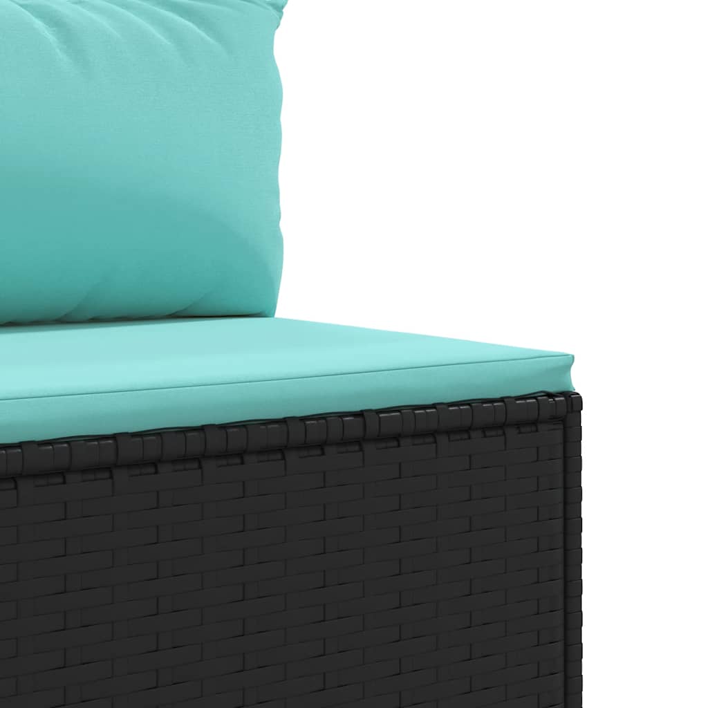 Salon de jardin 7 pcs avec coussins Noir Résine tressée - XIOS