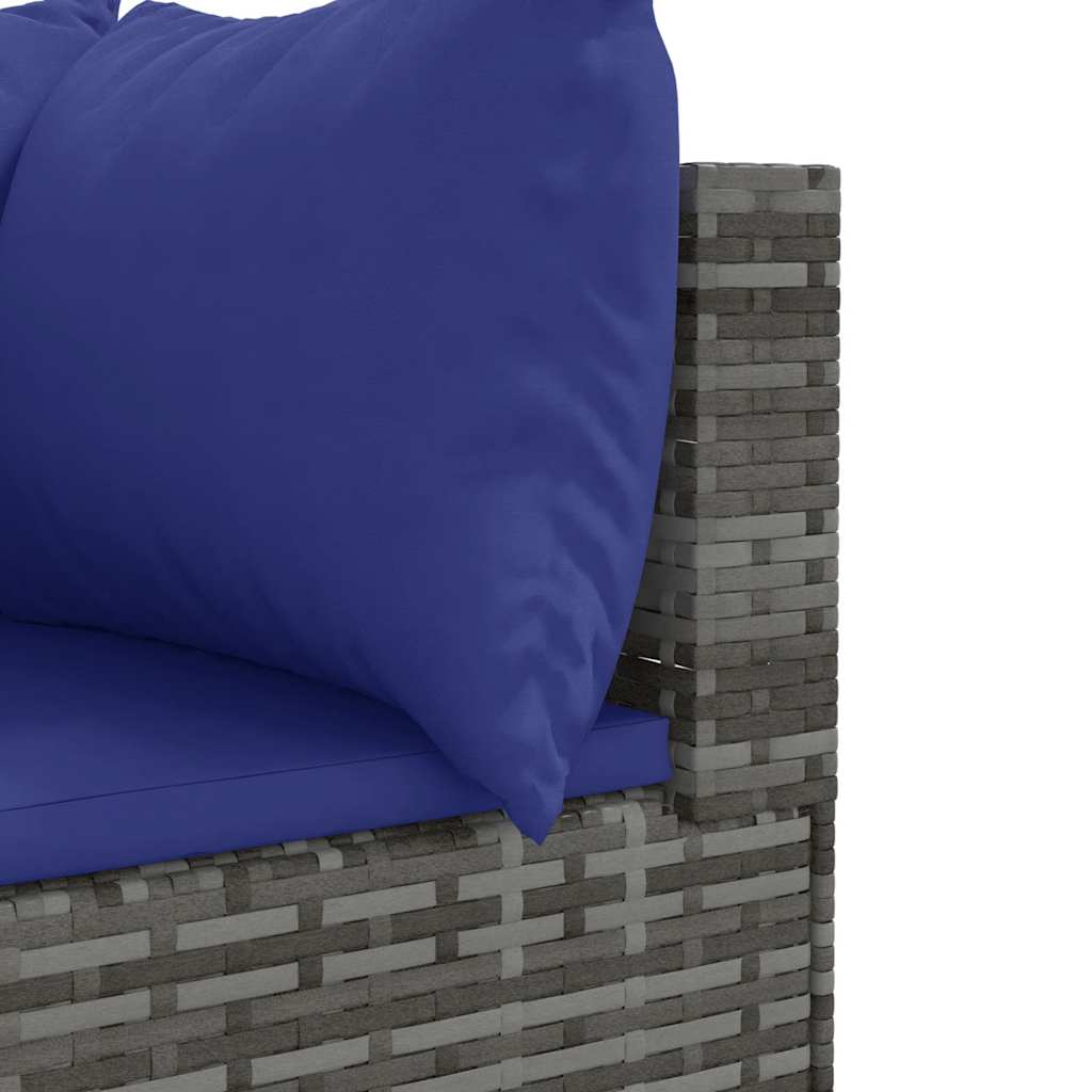 Salon de jardin 7 pcs avec coussins Gris Résine tressée - XIOS