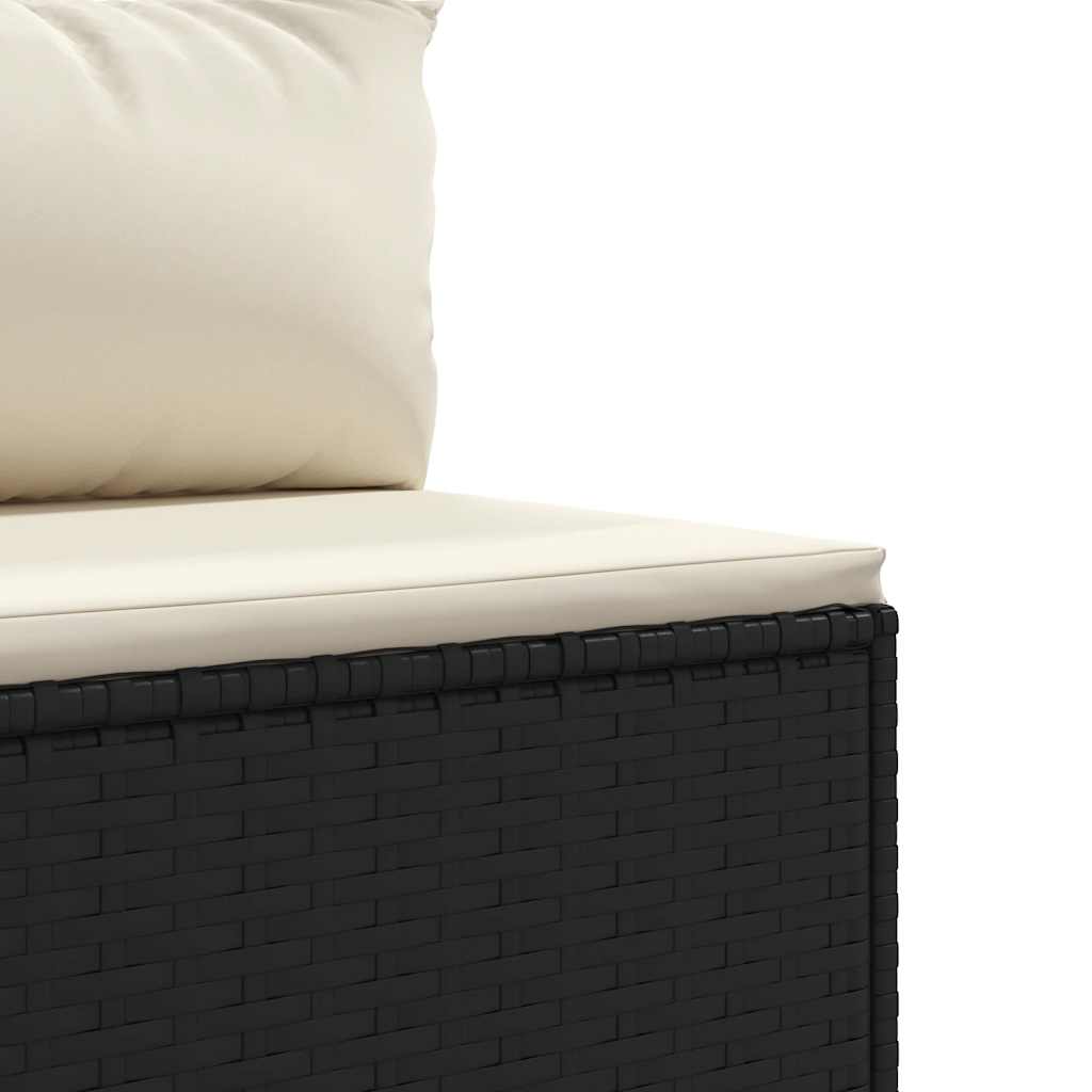 Salon de jardin 5 pcs avec coussins Noir Résine tressée - XIOS