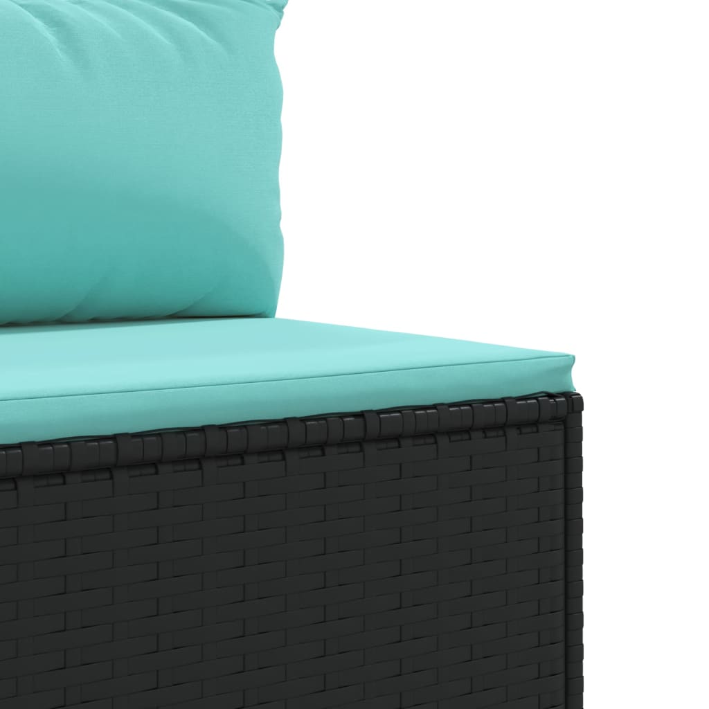 Salon de jardin 5 pcs avec coussins Noir Résine tressée - XIOS