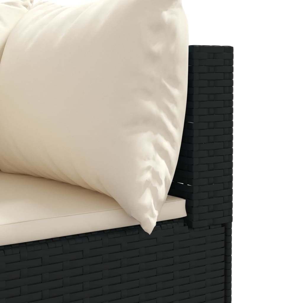 Salon de jardin 5 pcs avec coussins Noir Résine tressée - XIOS