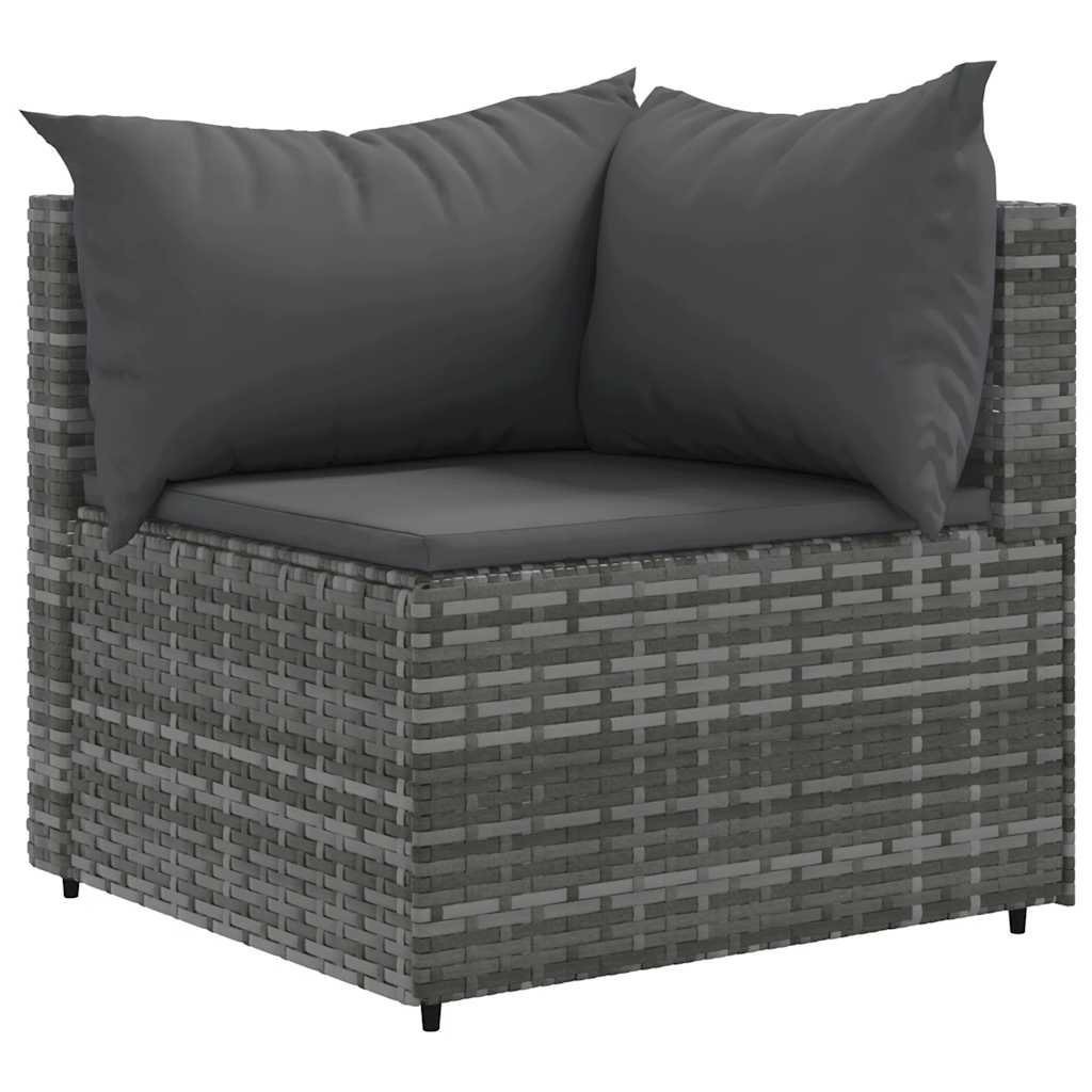 Salon de jardin 5 pcs avec coussins Gris Résine tressée - XIOS