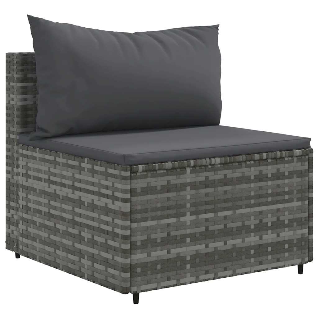 Salon de jardin 5 pcs avec coussins Gris Résine tressée - XIOS