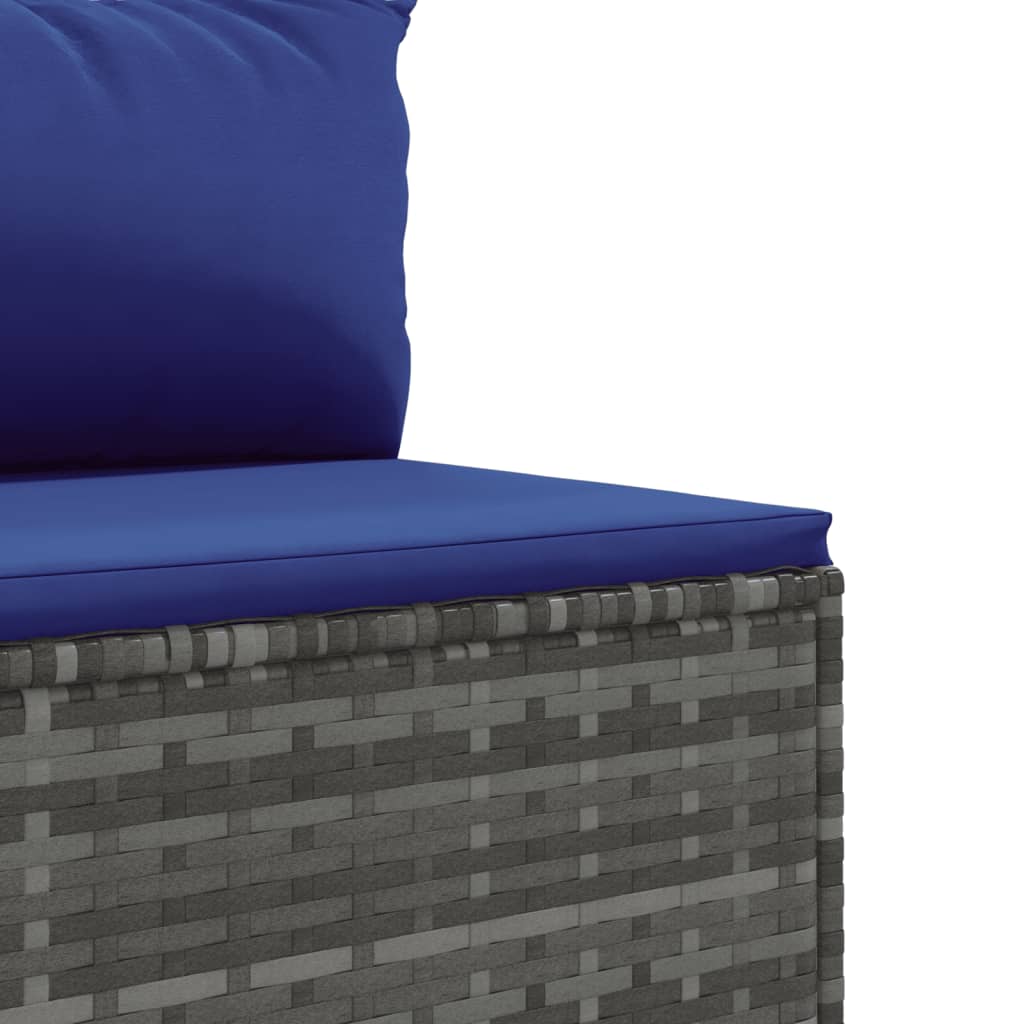 Salon de jardin 5 pcs avec coussins Gris Résine tressée - XIOS