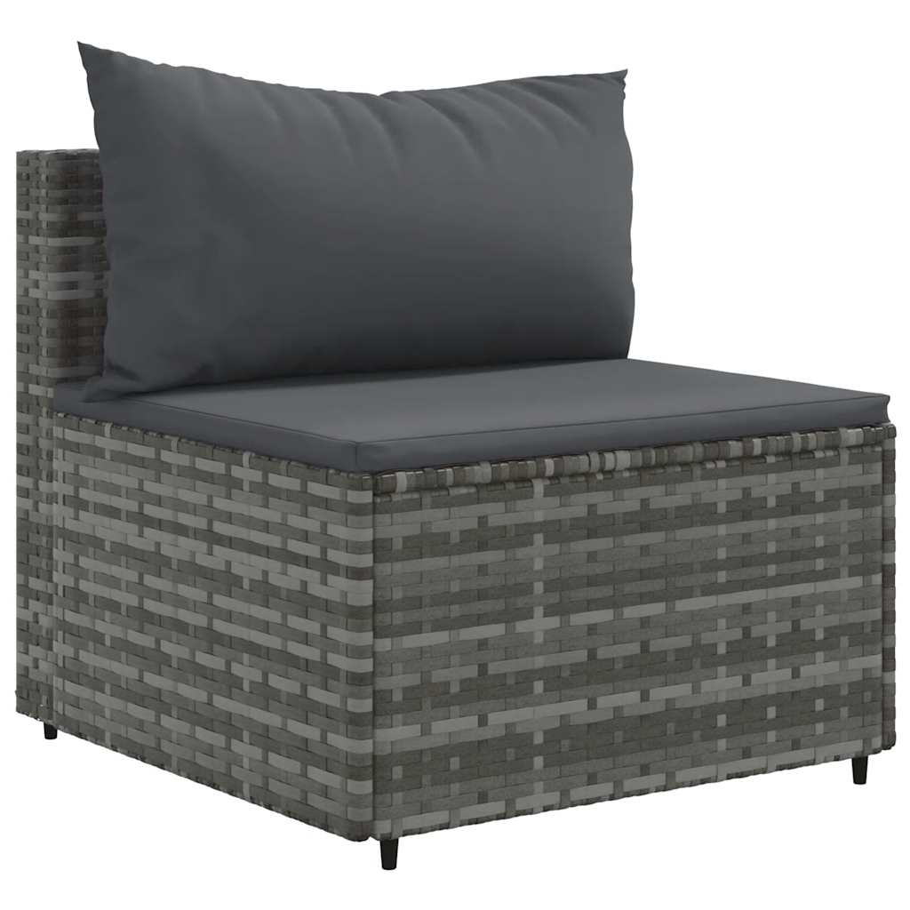 Salon de jardin 5 pcs avec coussins Gris Résine tressée - XIOS