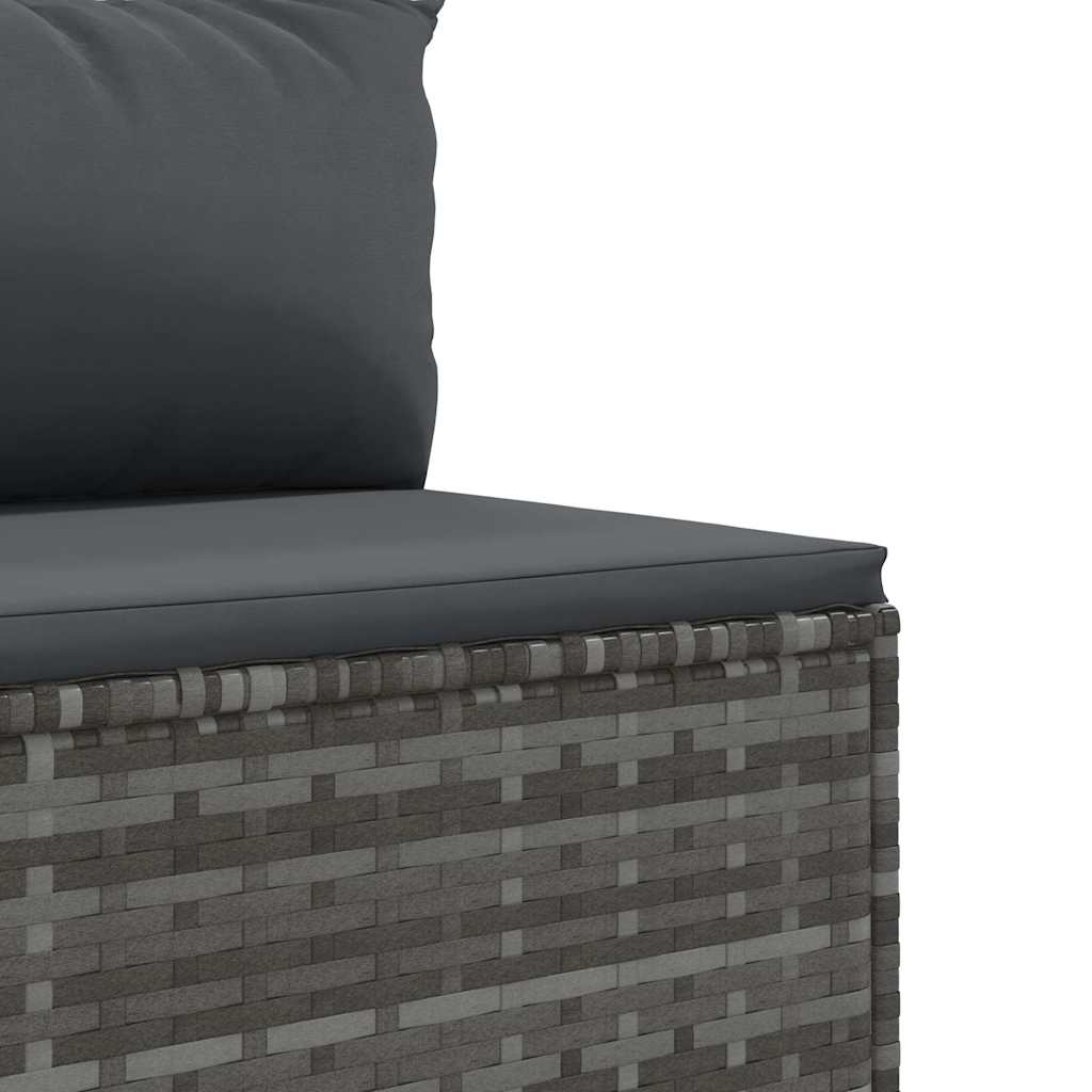 Salon de jardin 6 pcs avec coussins Gris Résine tressée - XIOS