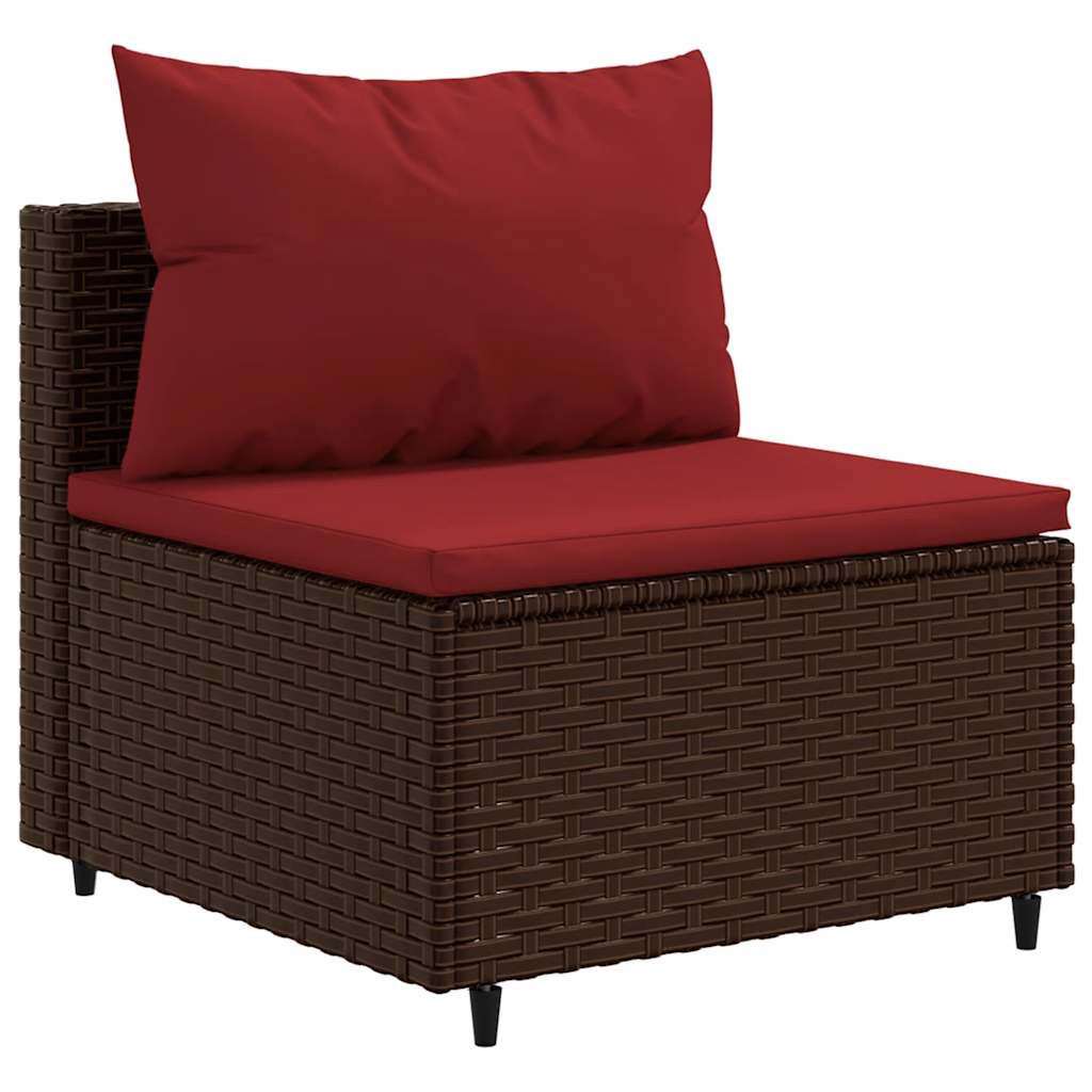 Salon de jardin 6 pcs avec coussins Marron Résine tressée - XIOS