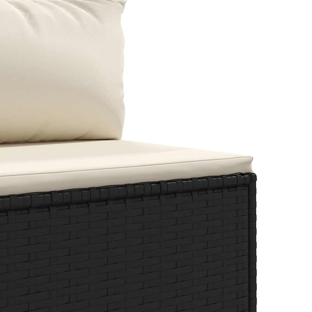 Salon de jardin 7 pcs avec coussins Noir Résine tressée - XIOS
