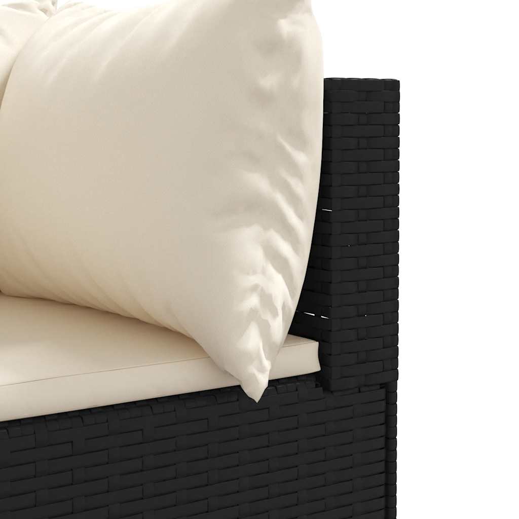 Salon de jardin 7 pcs avec coussins Noir Résine tressée - XIOS