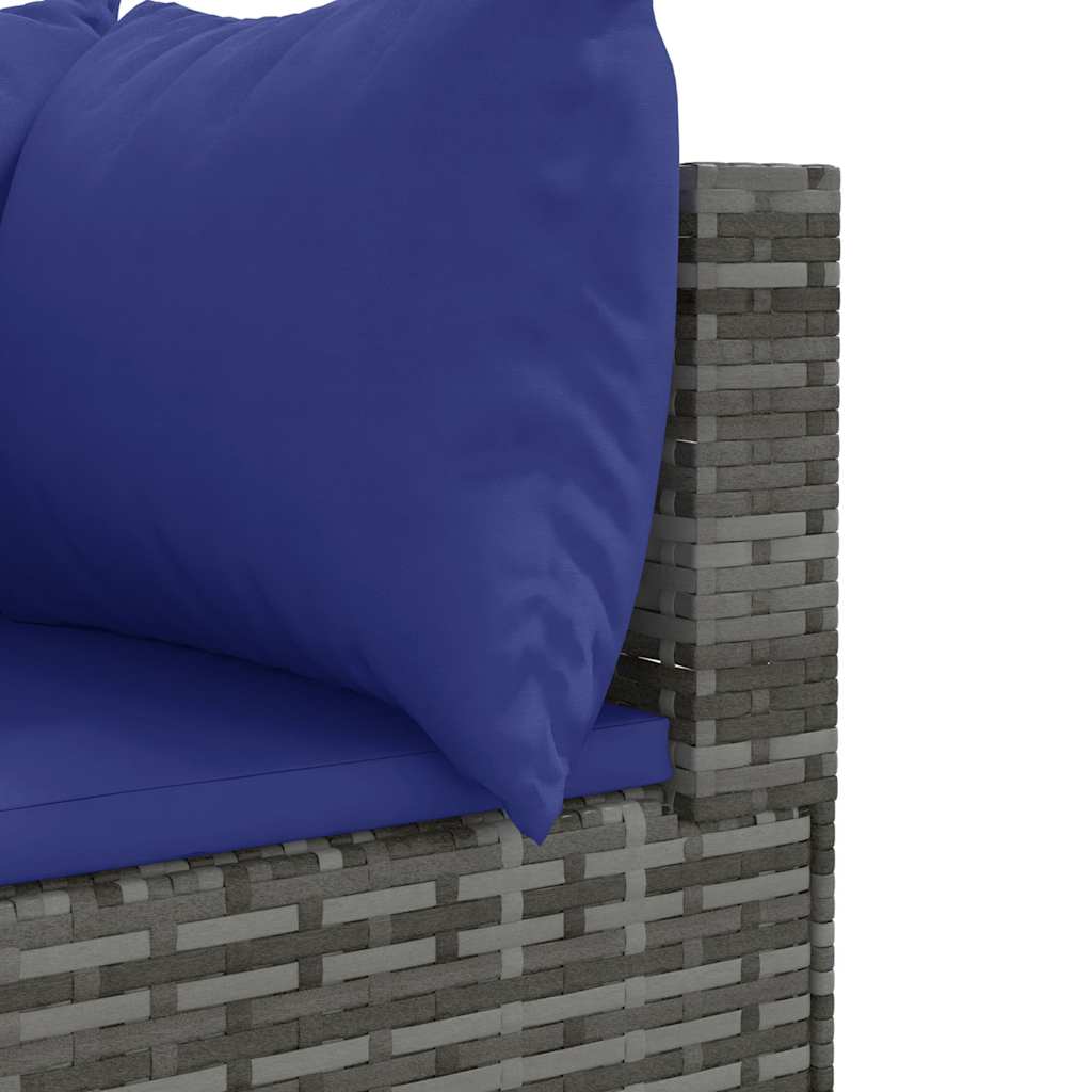 Salon de jardin 5 pcs avec coussins Gris Résine tressée - XIOS