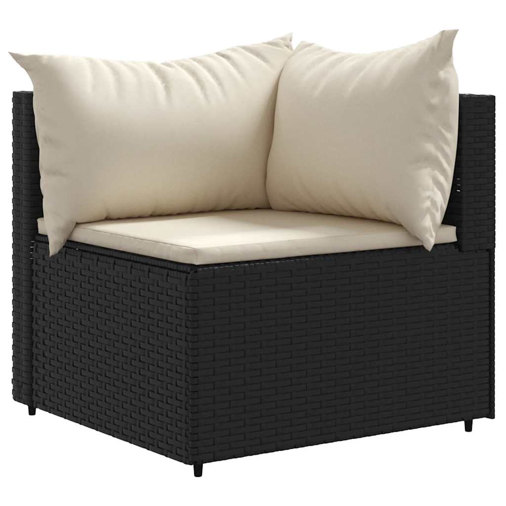 Salon de jardin 7 pcs avec coussins Noir Résine tressée - XIOS