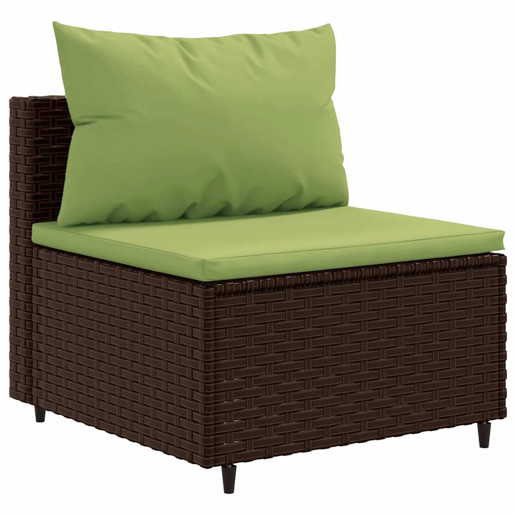 Salon de jardin 6 pcs avec coussins Marron Résine tressée - XIOS