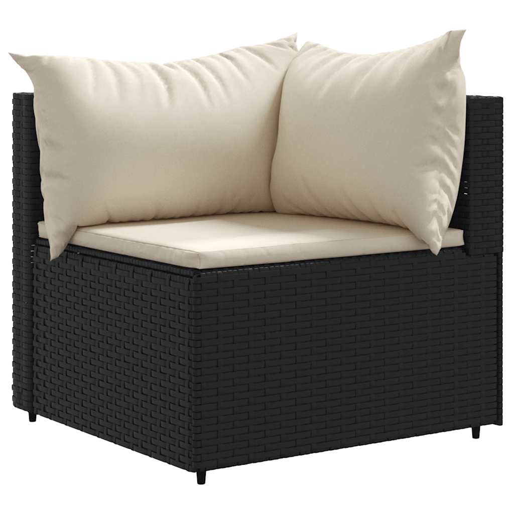 Salon de jardin 7 pcs avec coussins Noir Résine tressée - XIOS
