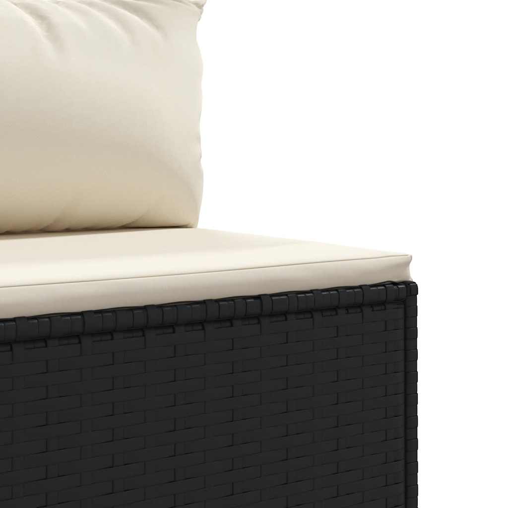 Salon de jardin 9 pcs avec coussins Noir Résine tressée - XIOS