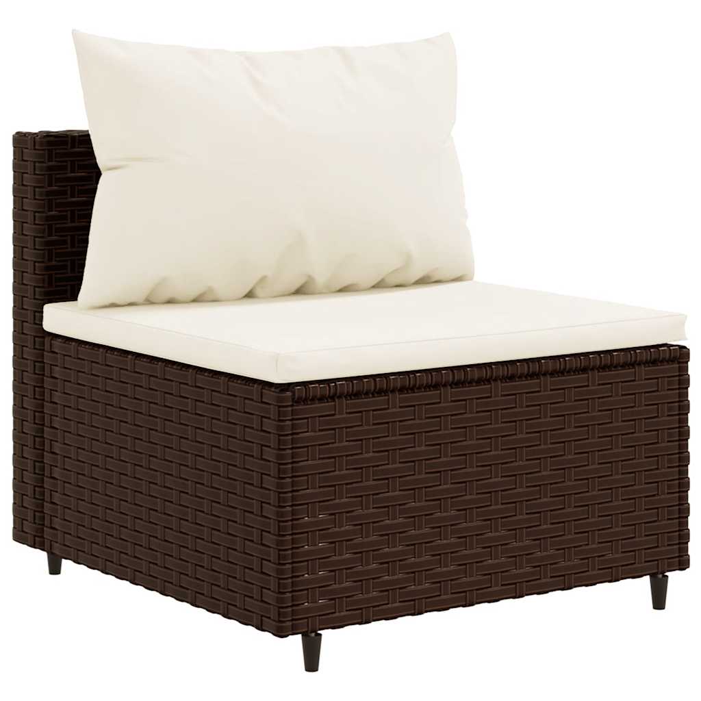 Salon de jardin 6 pcs avec coussins Marron Résine tressée - XIOS