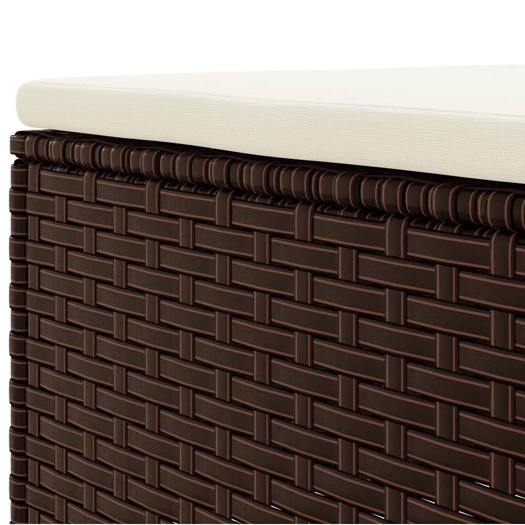 Salon de jardin avec coussins 8 pcs marron résine tressée