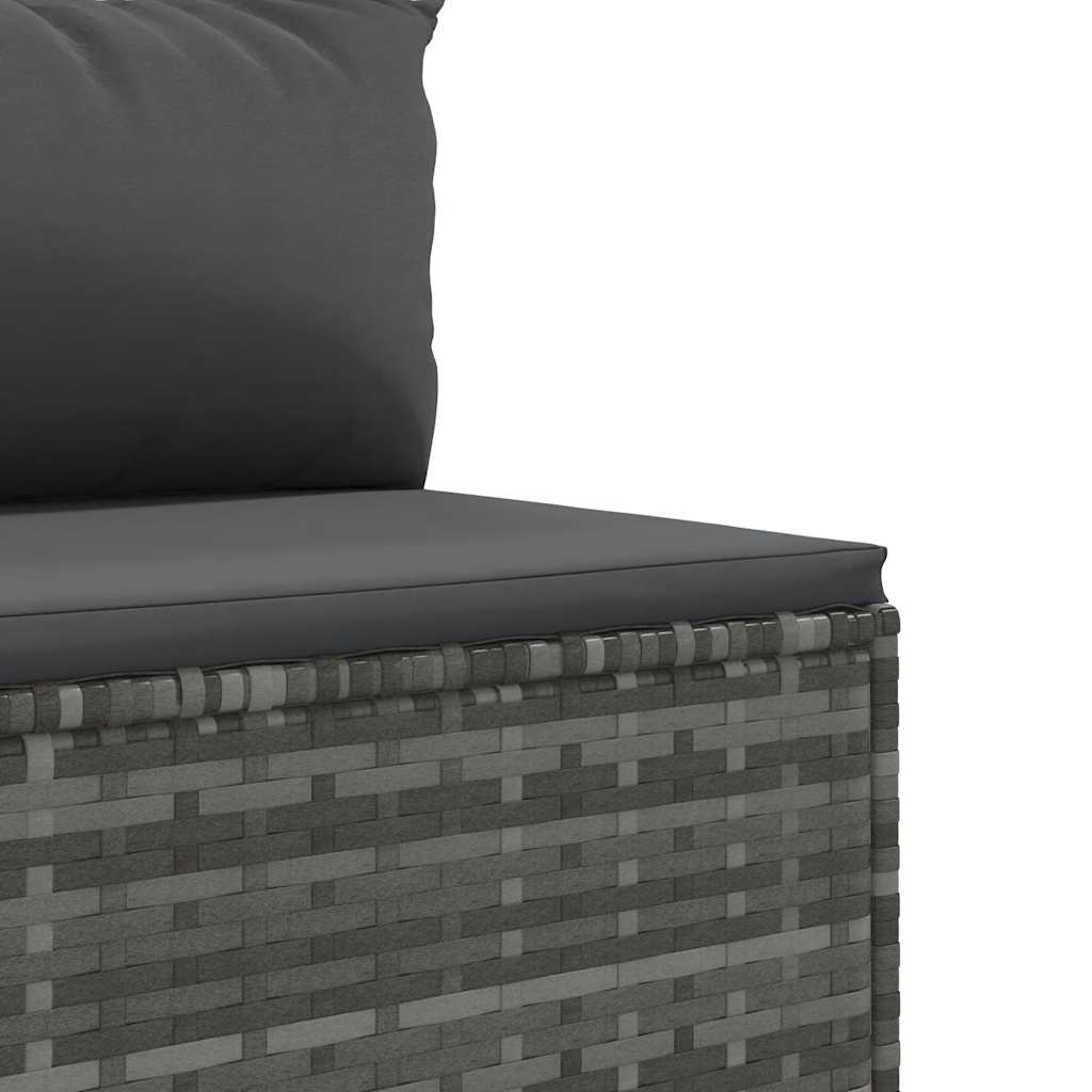 Salon de jardin 7 pcs avec coussins Gris Résine tressée Salons de jardin vidaXL