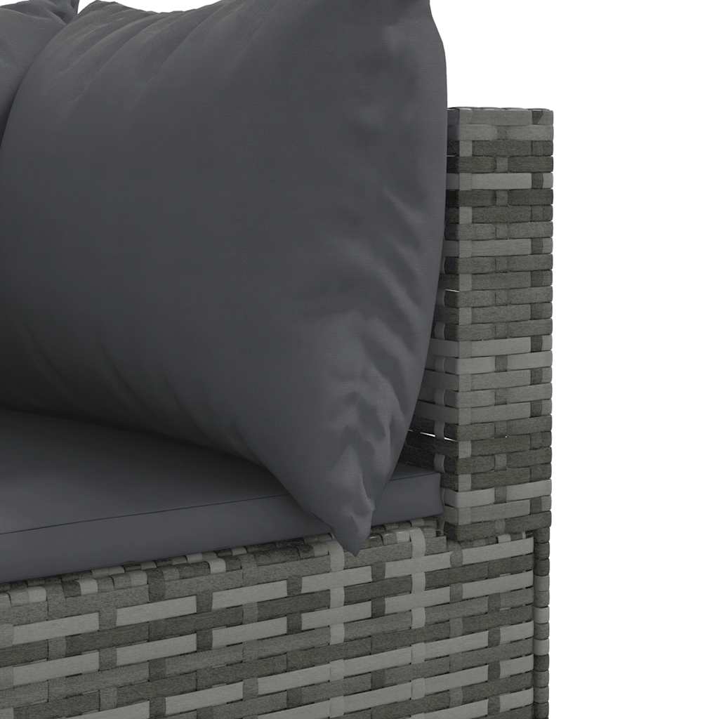 Salon de jardin 7 pcs avec coussins Gris Résine tressée Salons de jardin vidaXL