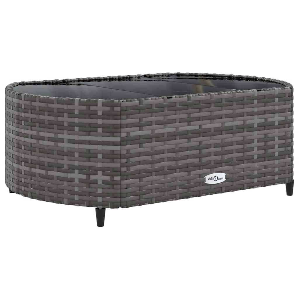 Salon de jardin 5 pcs avec coussins gris résine tressée