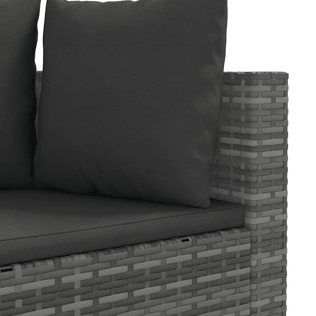 Salon de jardin 5 pcs avec coussins gris résine tressée
