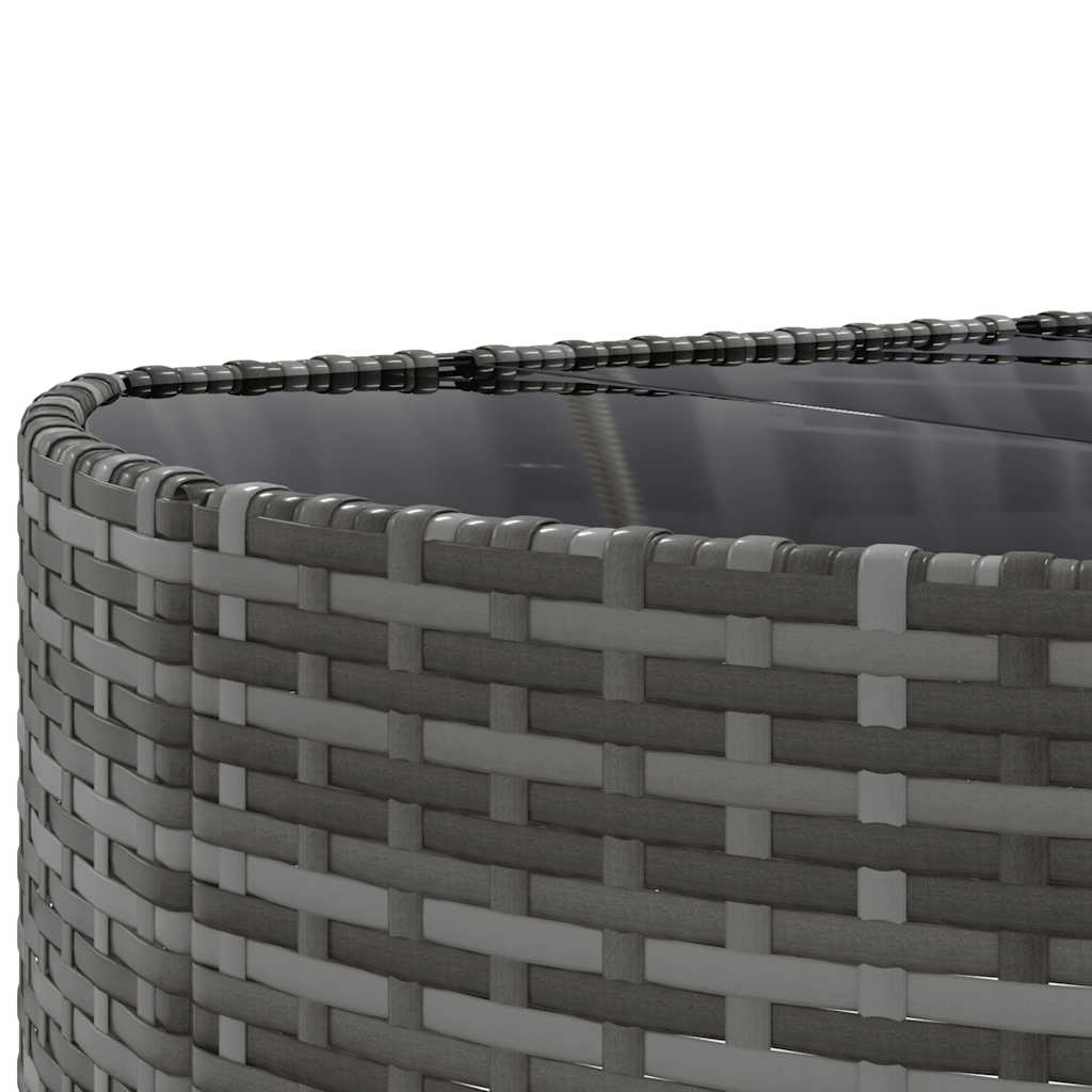Salon de jardin 5 pcs avec coussins gris résine tressée
