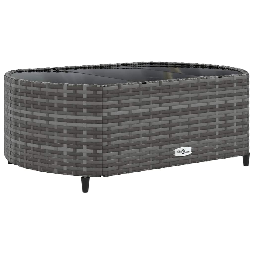 Salon de jardin 5 pcs avec coussins gris résine tressée