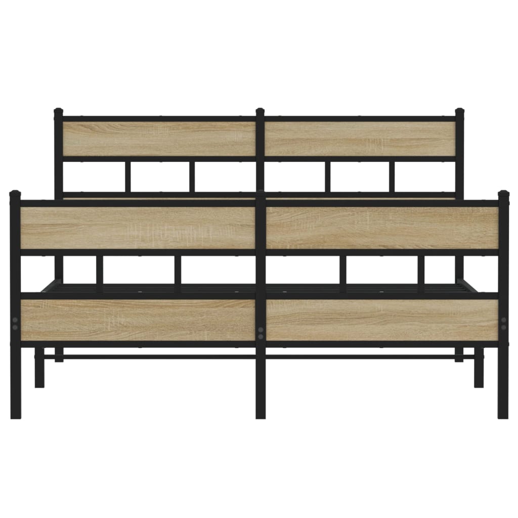 Cadre de lit en métal sans matelas chêne sonoma 150x200 cm - XIOS