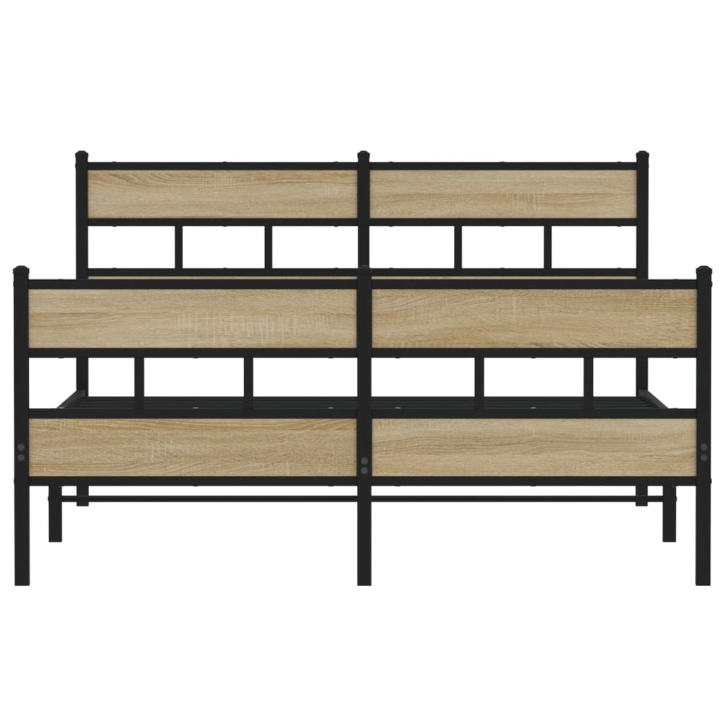Cadre de lit en métal sans matelas chêne sonoma 160x200 cm - XIOS