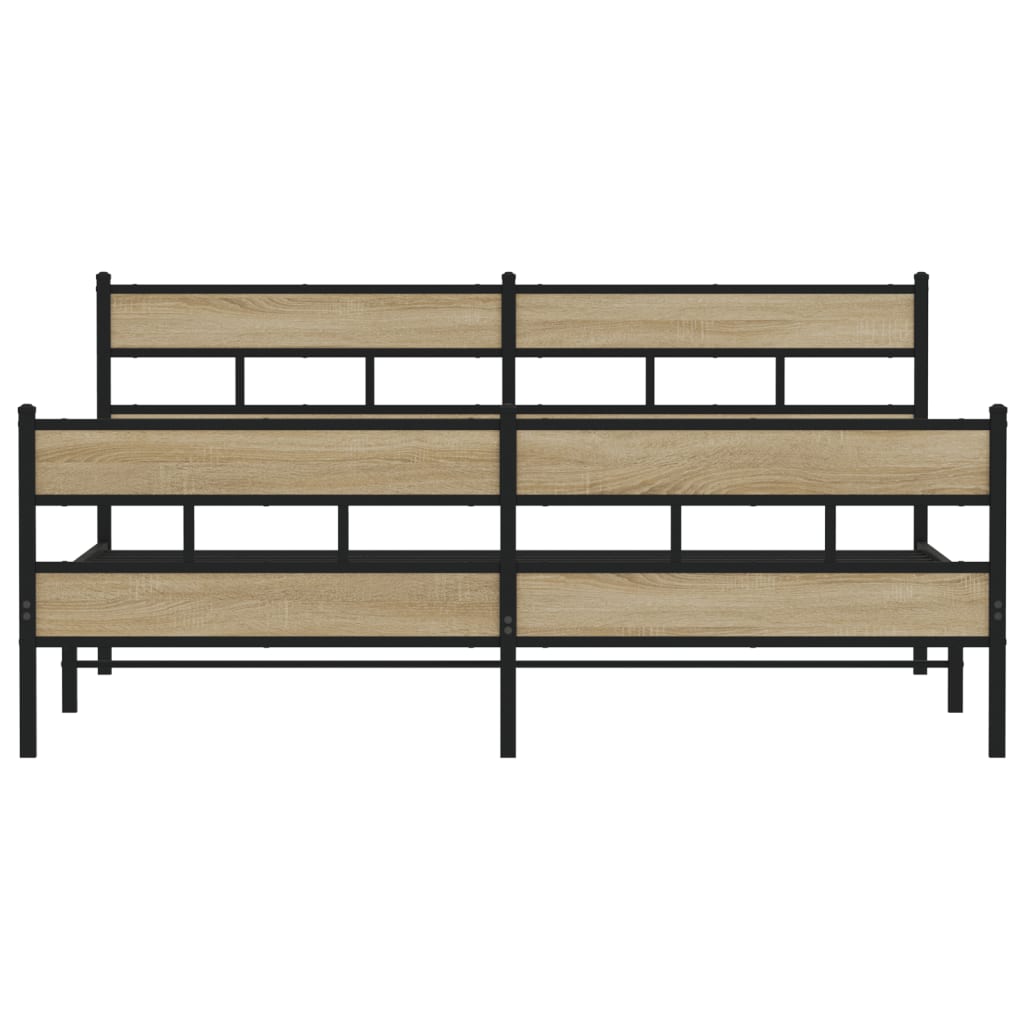 Cadre de lit en métal sans matelas chêne sonoma 180x200 cm - XIOS