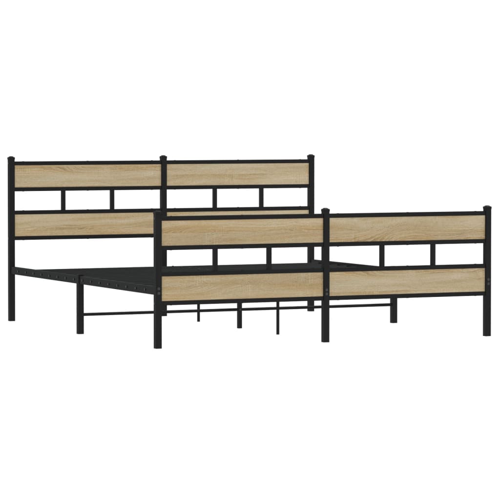 Cadre de lit en métal sans matelas chêne sonoma 183x213 cm - XIOS