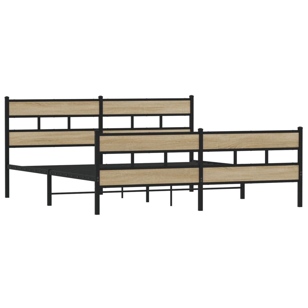Cadre de lit en métal sans matelas chêne sonoma 200x200 cm - XIOS