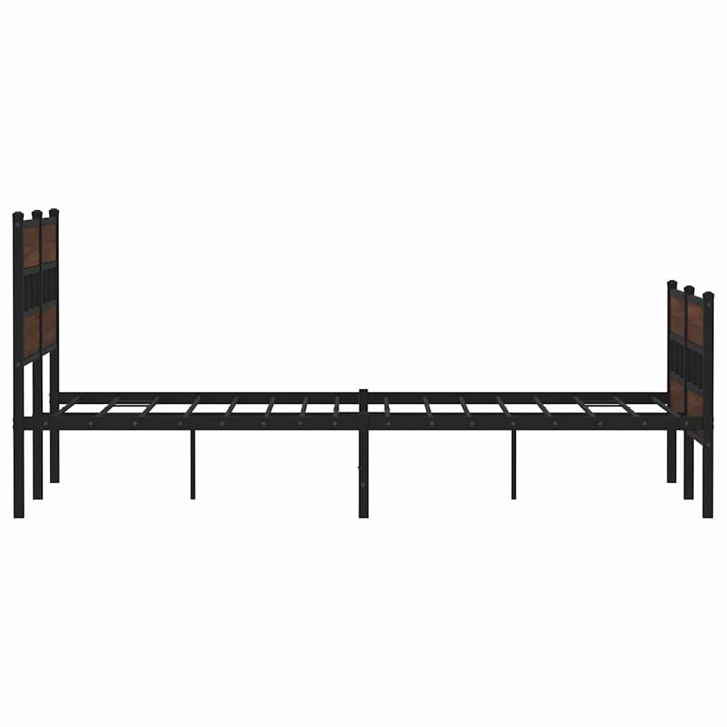 Cadre de lit en métal sans matelas chêne marron 160x200 cm - XIOS