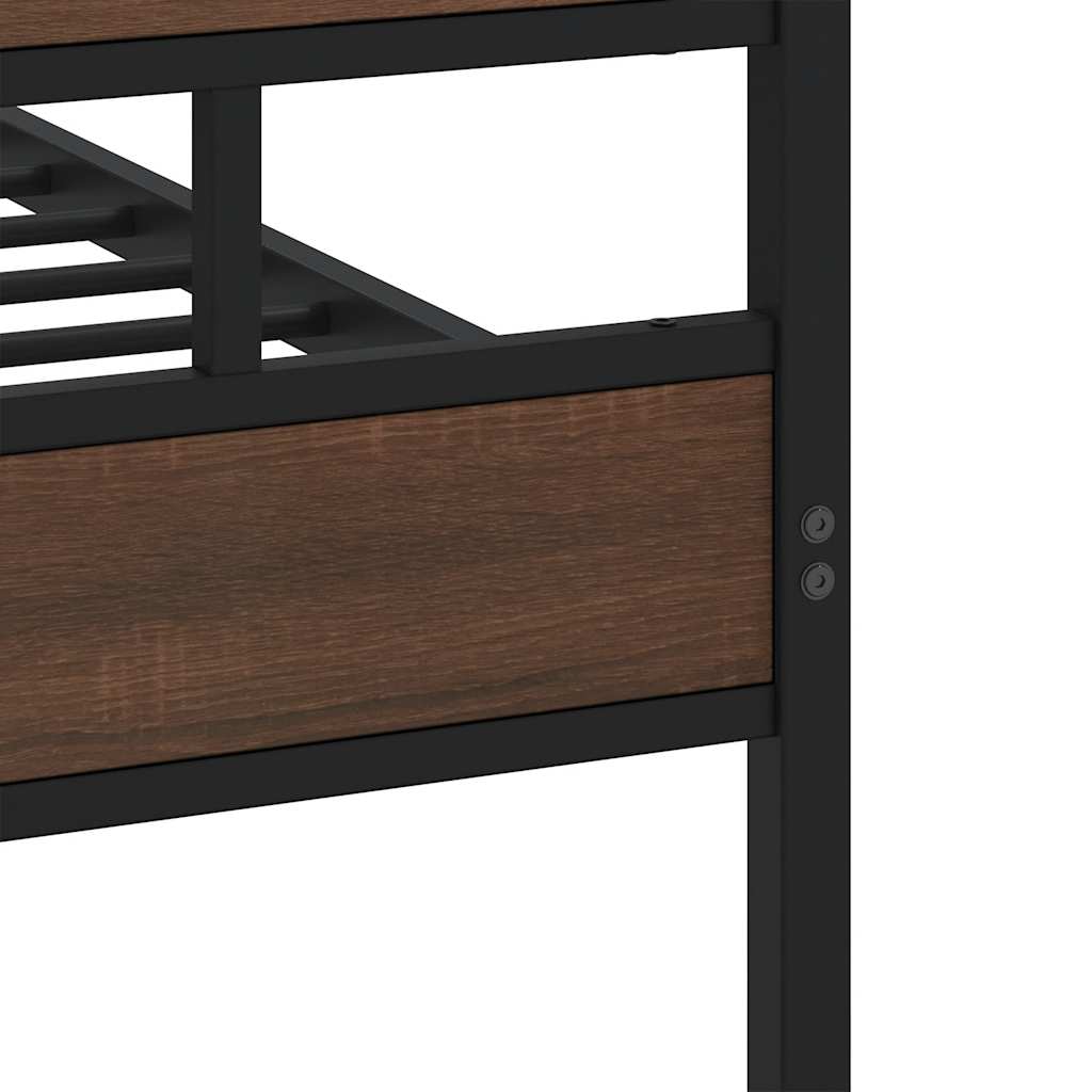 Cadre de lit en métal sans matelas chêne marron 160x200 cm - XIOS