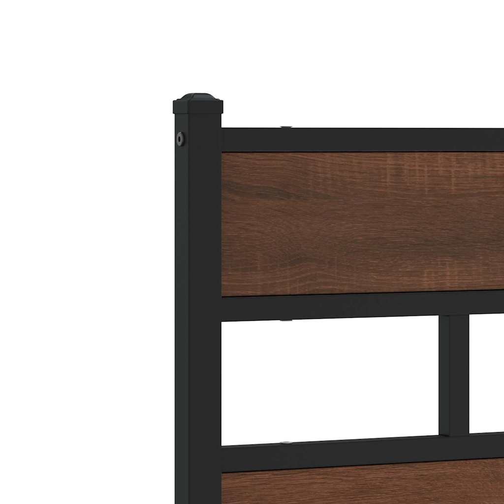 Cadre de lit en métal sans matelas chêne marron 160x200 cm - XIOS