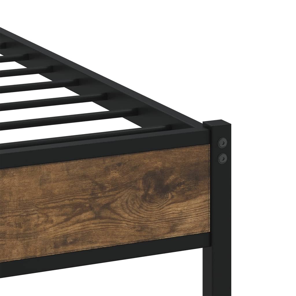 Cadre de lit en métal sans matelas chêne fumé 200x200 cm - XIOS