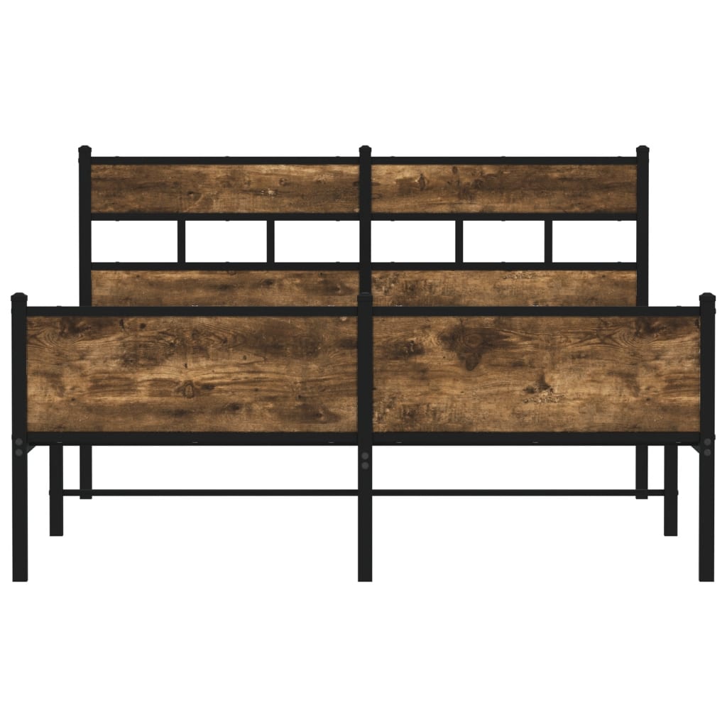 Cadre de lit en métal sans matelas chêne fumé 160x200 cm - XIOS