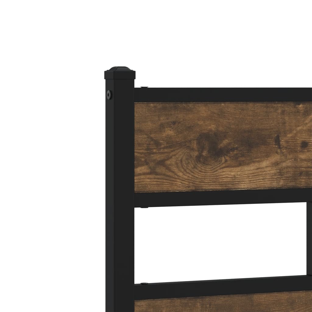Cadre de lit en métal sans matelas chêne fumé 160x200 cm - XIOS