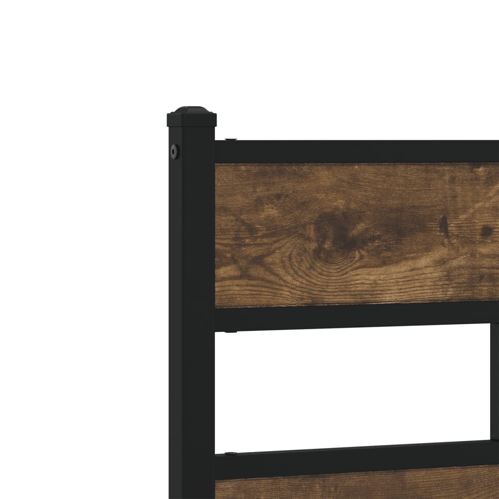 Cadre de lit en métal sans matelas chêne fumé 180x200 cm - XIOS
