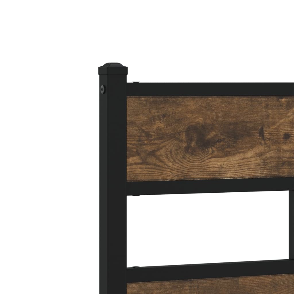 Cadre de lit en métal sans matelas chêne fumé 183x213 cm - XIOS