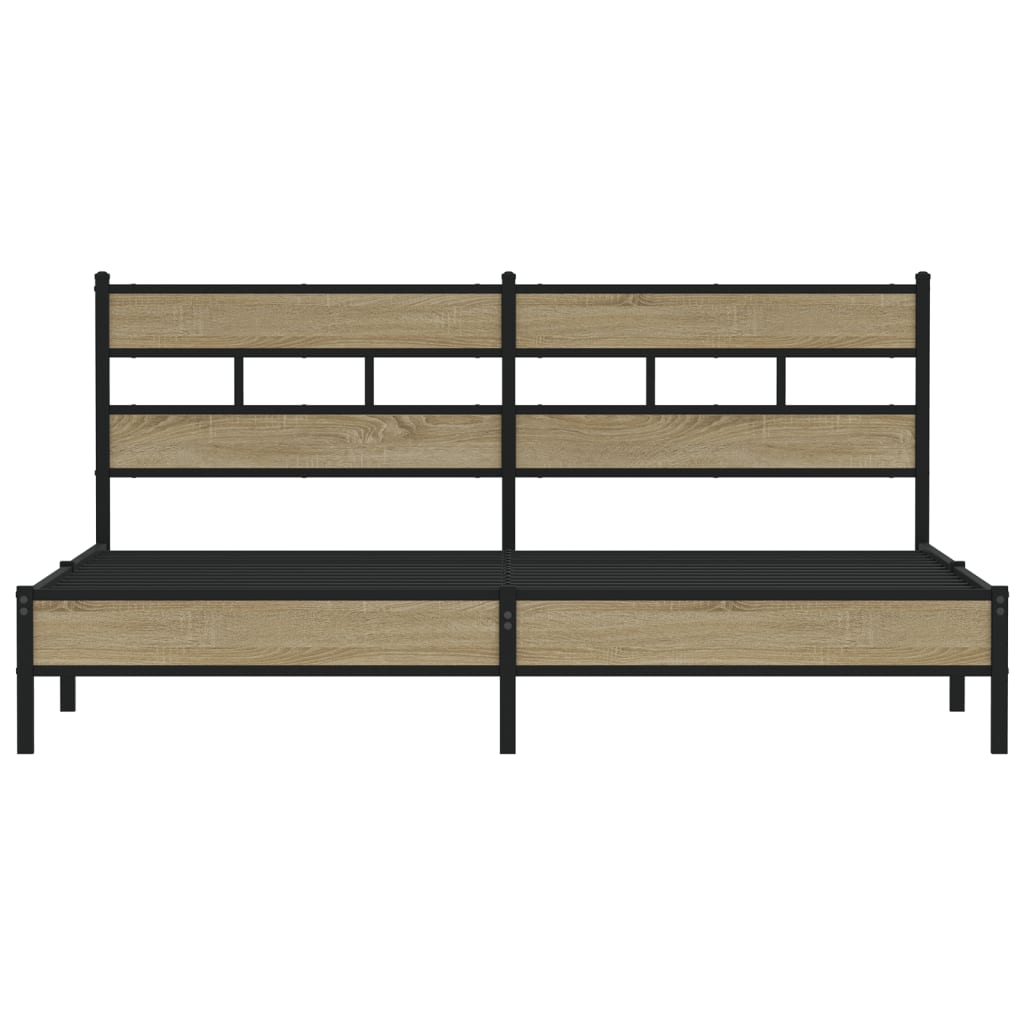 Cadre de lit en métal sans matelas chêne sonoma 180x200 cm - XIOS