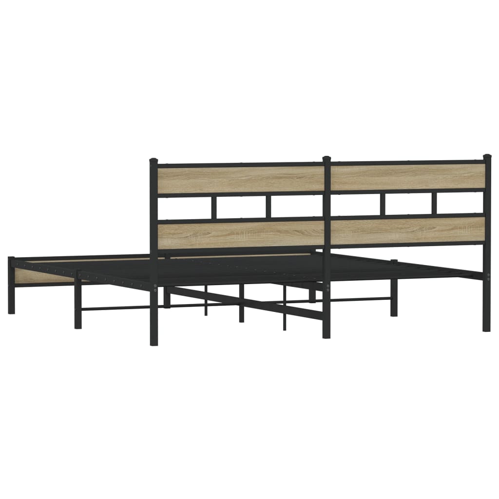 Cadre de lit en métal sans matelas chêne sonoma 180x200 cm - XIOS