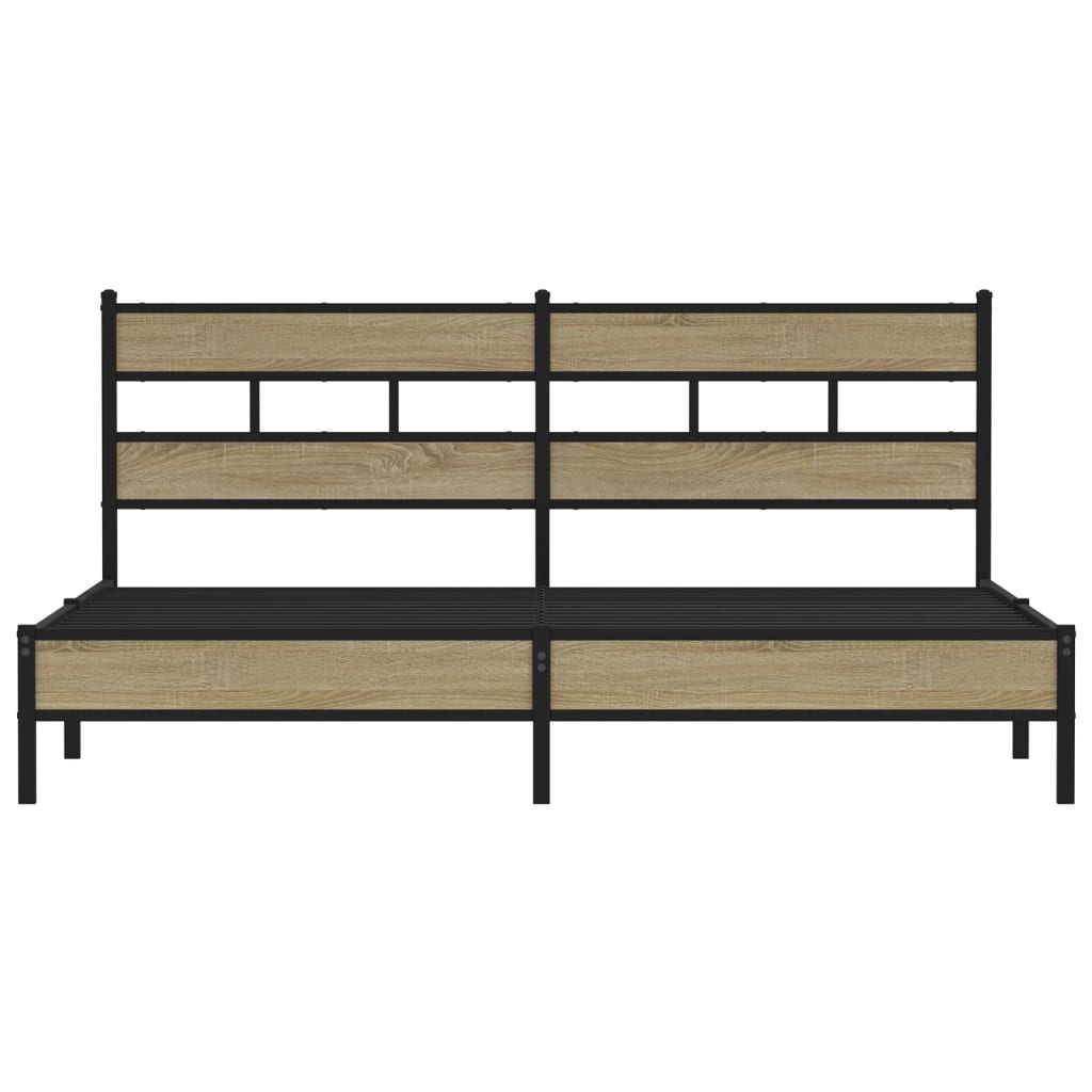 Cadre de lit en métal sans matelas chêne sonoma 183x213 cm - XIOS