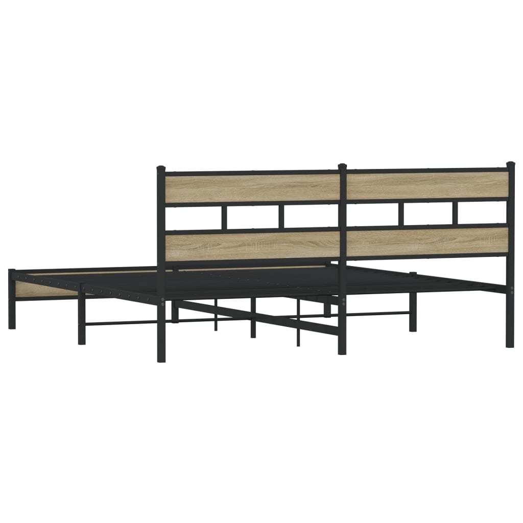 Cadre de lit en métal sans matelas chêne sonoma 183x213 cm - XIOS