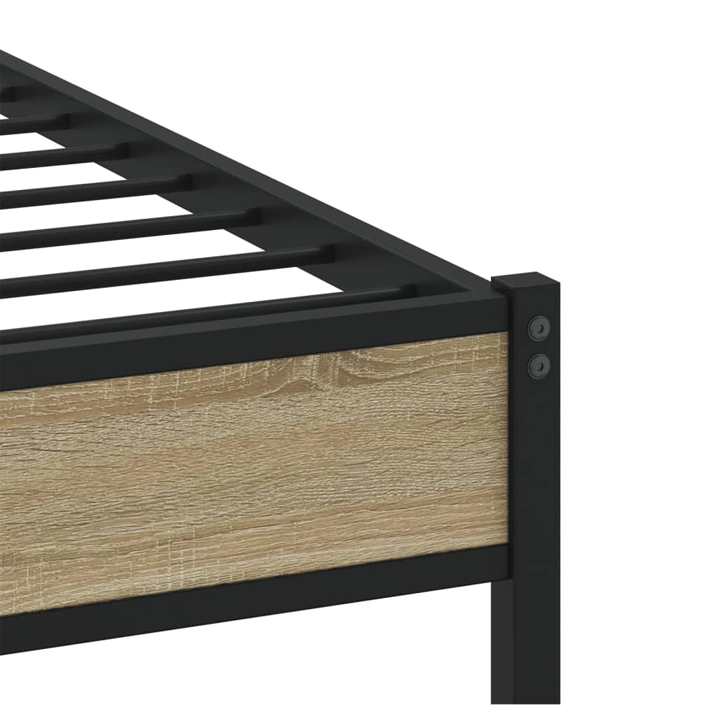 Cadre de lit en métal sans matelas chêne sonoma 183x213 cm - XIOS