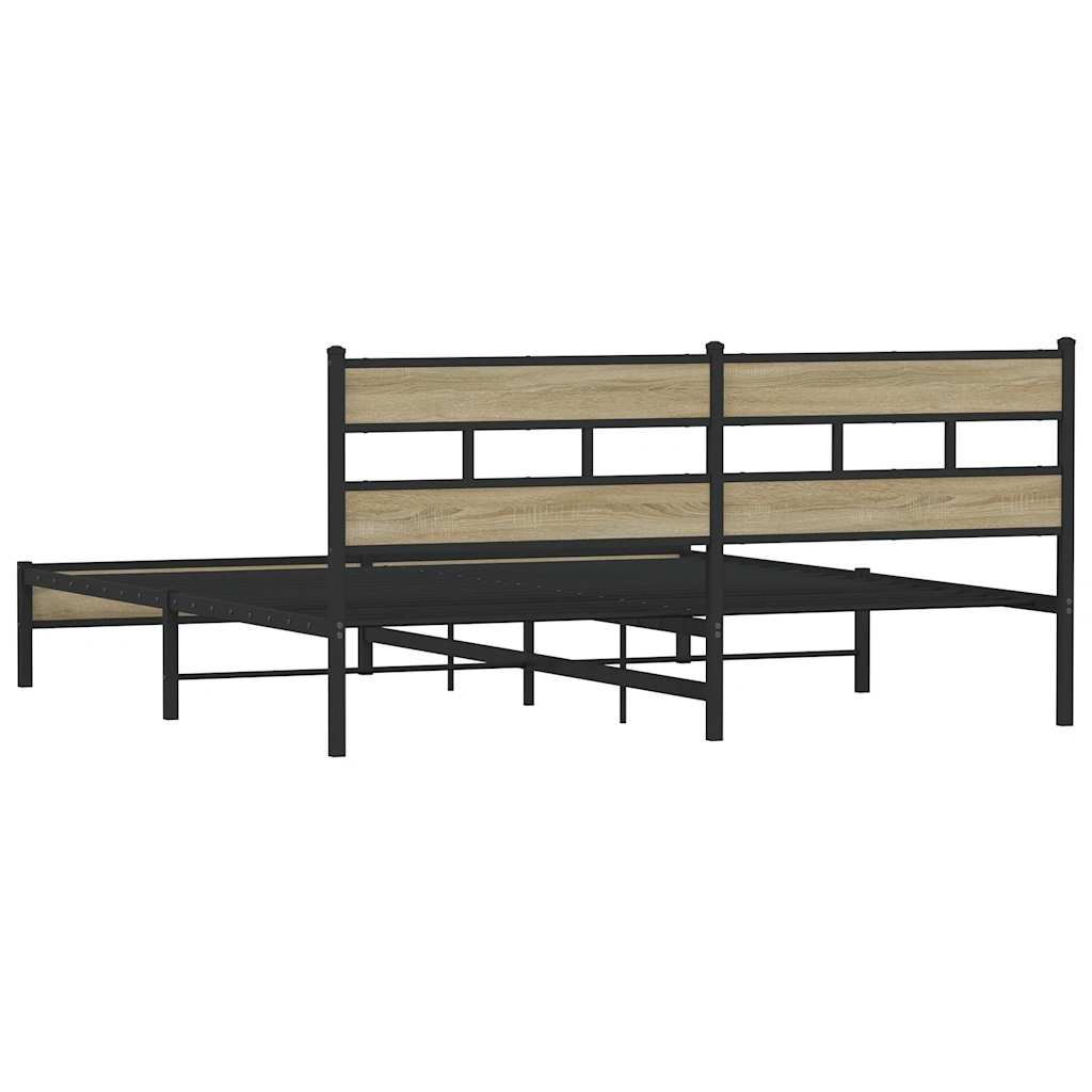 Cadre de lit en métal sans matelas chêne sonoma 193x203 cm - XIOS