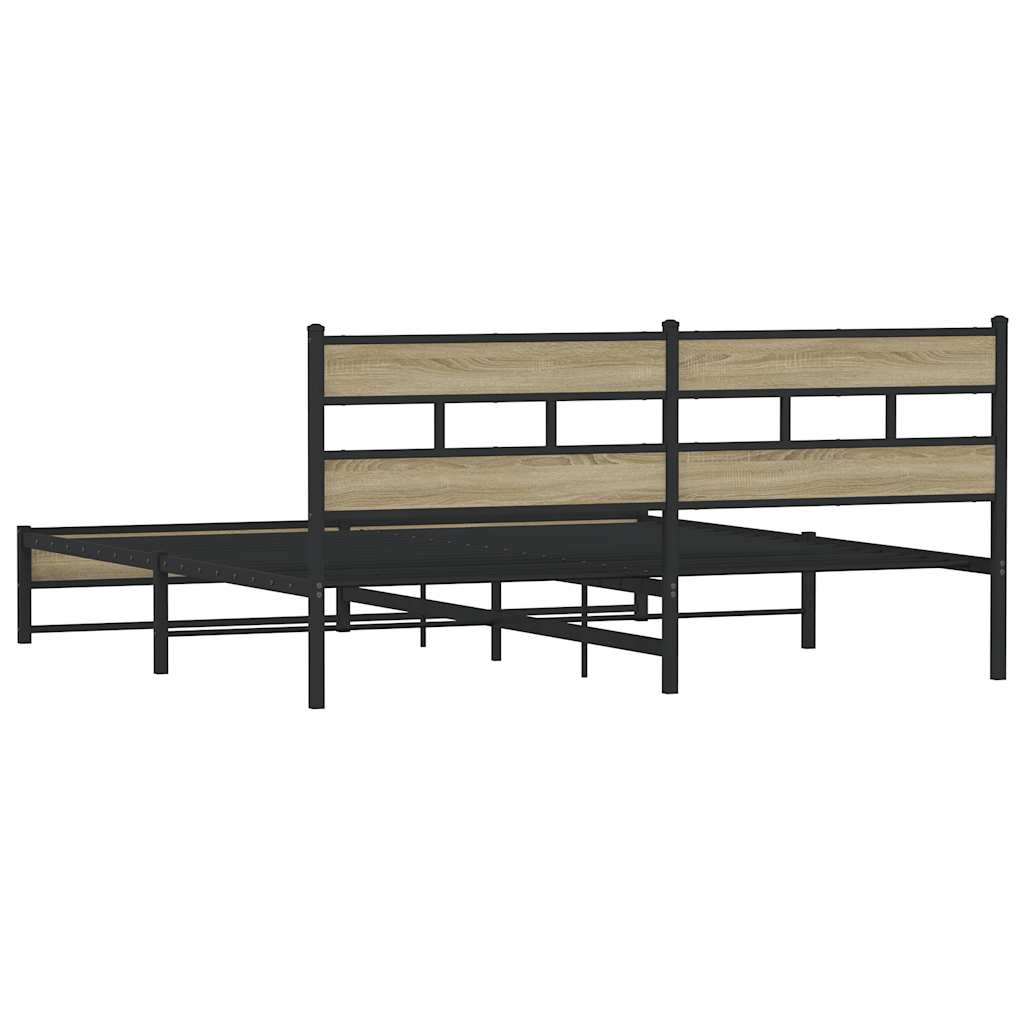 Cadre de lit en métal sans matelas chêne sonoma 193x203 cm - XIOS